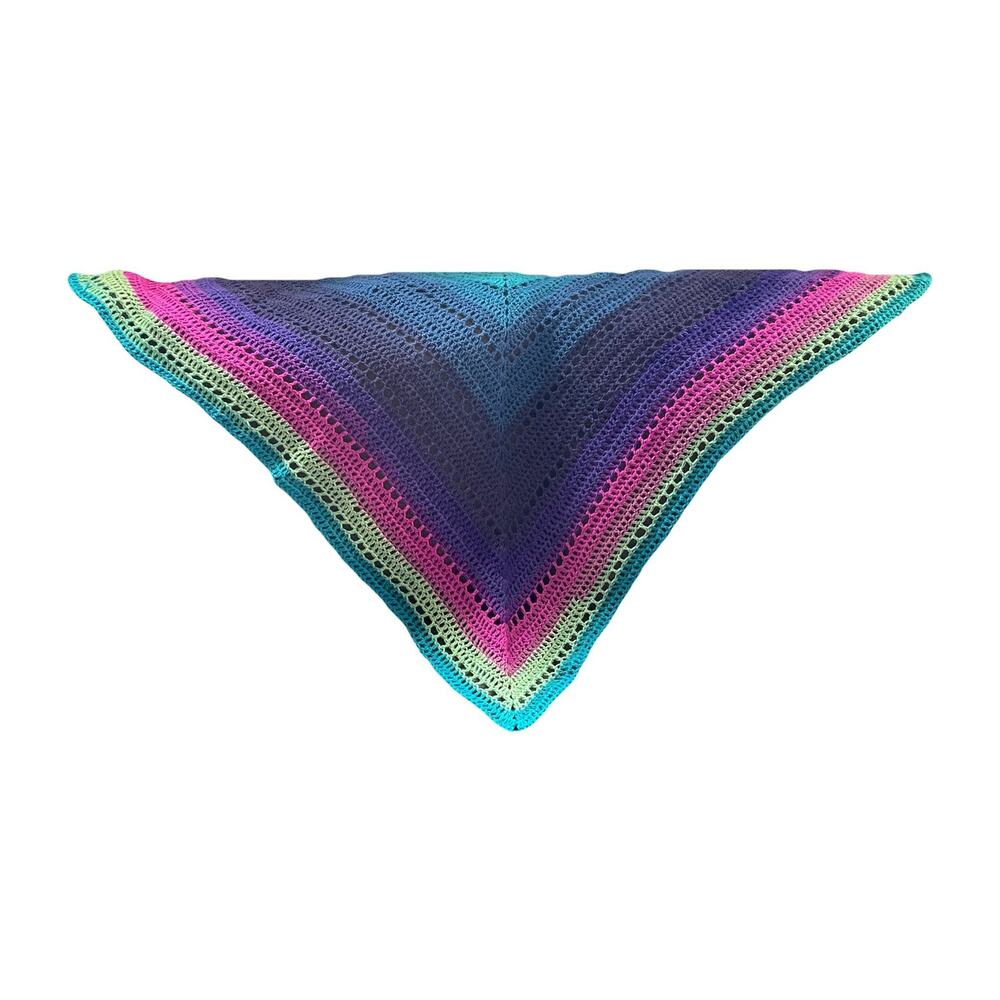 Handmade Crochet Lightweight Rainbow Summer Festival Wrap - Picture 3 of 3